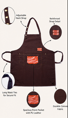 Dark Brown Kitchen Apron | Baking Cart