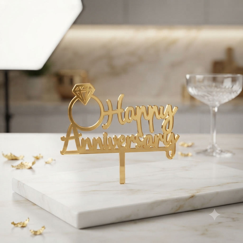 Diamond Ring Acrylic Cake Topper