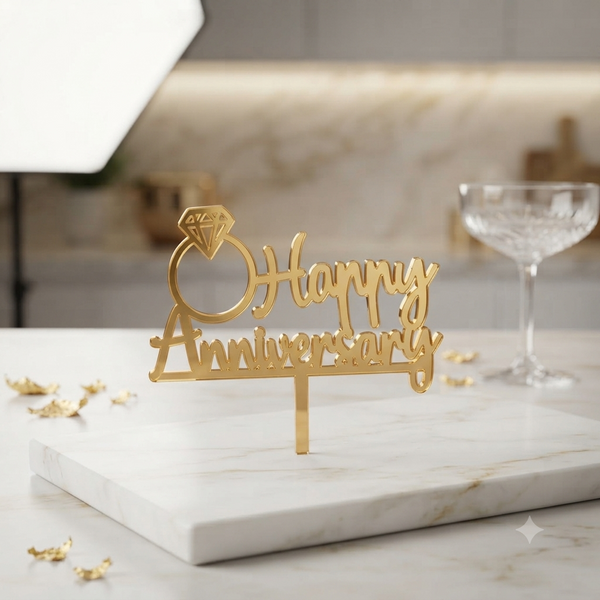 Diamond Ring Acrylic Cake Topper