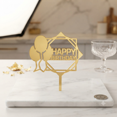 Geometric Balloon Acrylic Cake Topper