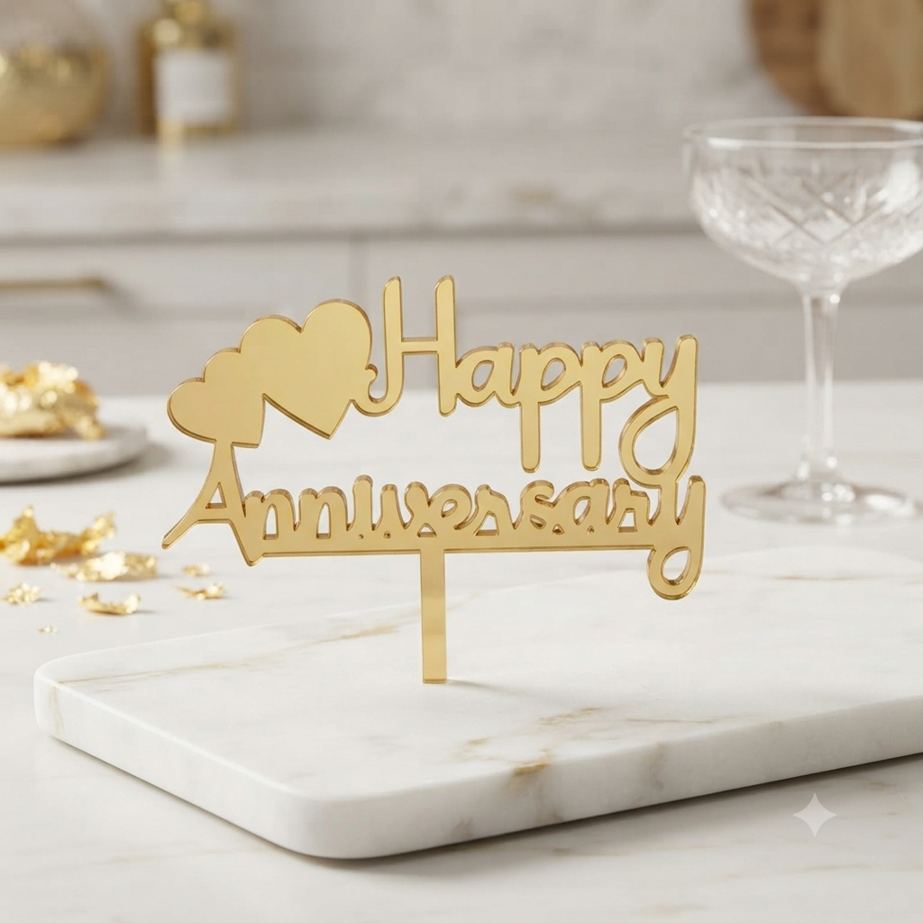 Heart Balloon Acrylic Cake Topper