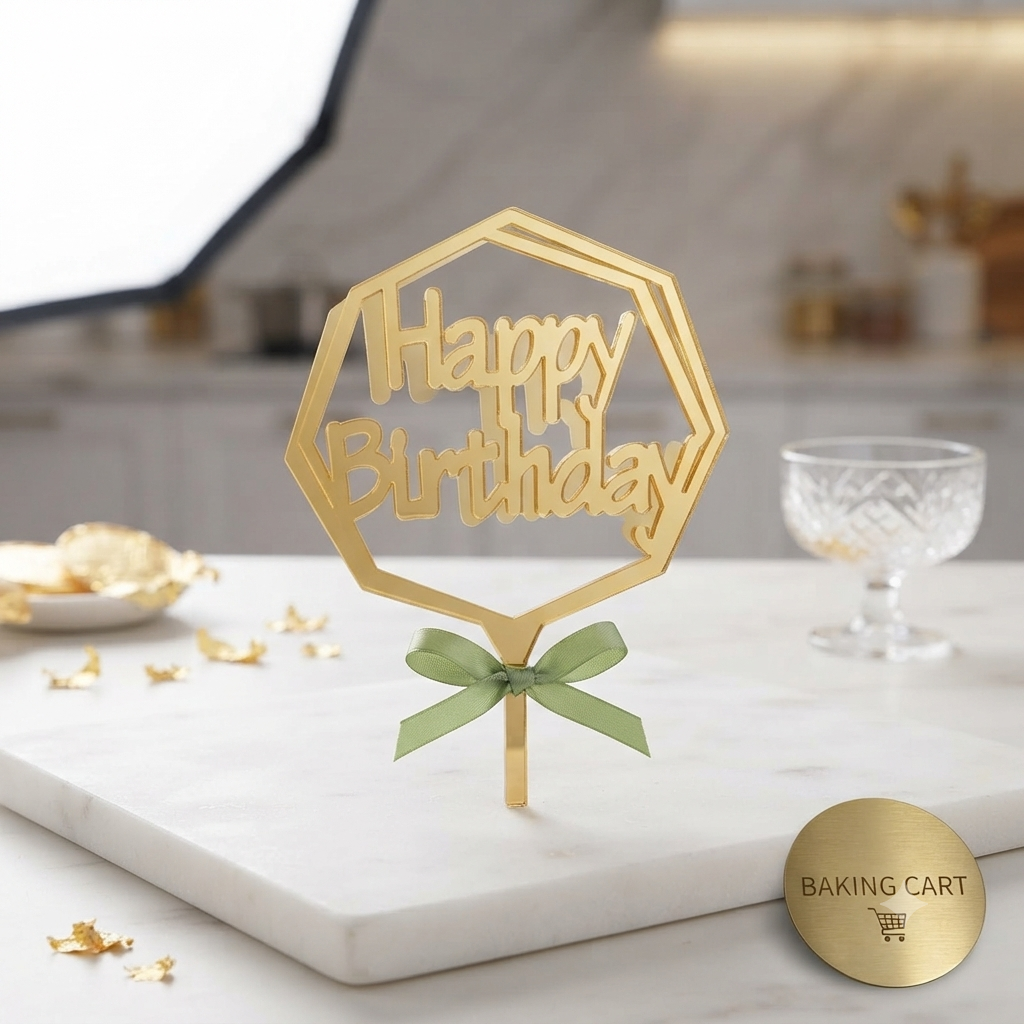 Hexagon Acrylic Cake Topper