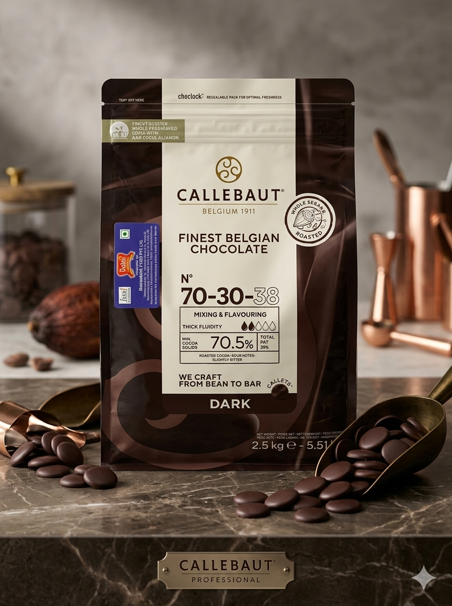 Callebaut 70-30-38 Dark Chocolate Couverture – 70.5% Cocoa – 2.5 kg