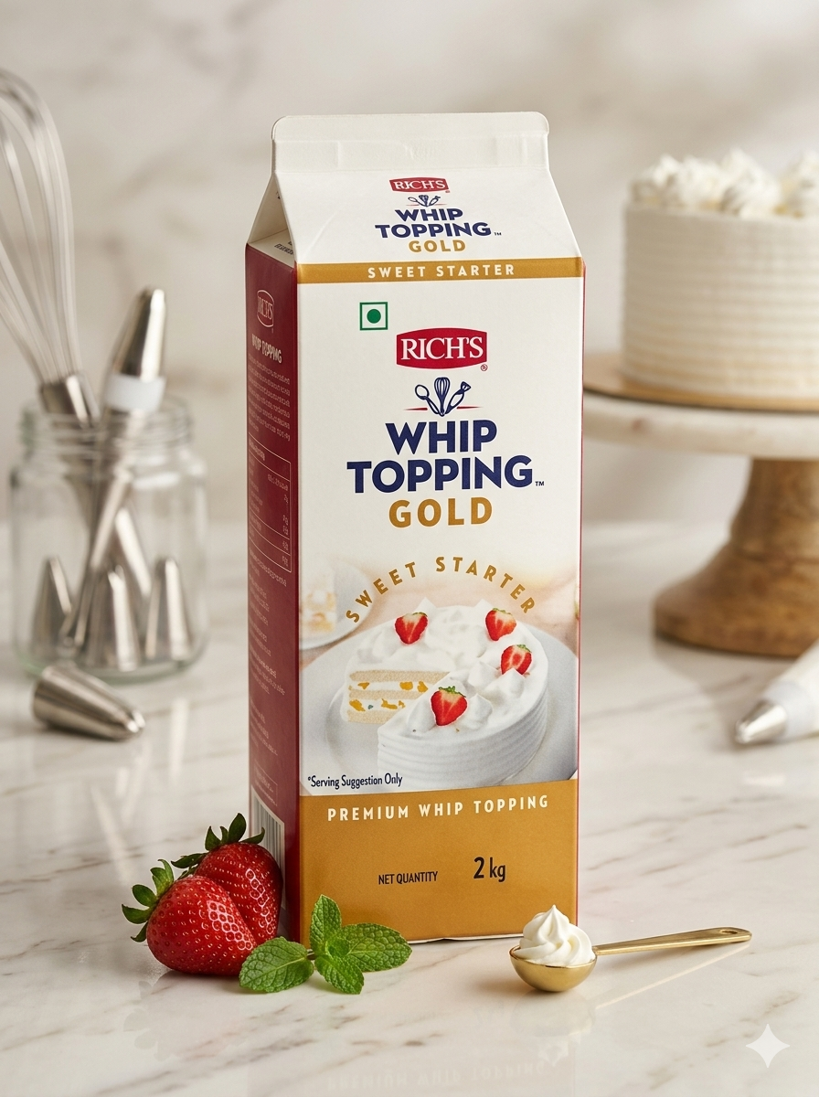 Rich’s Whip Topping Gold 2kg – Premium Sweet Starter Whipping Topping for Cakes & Desserts