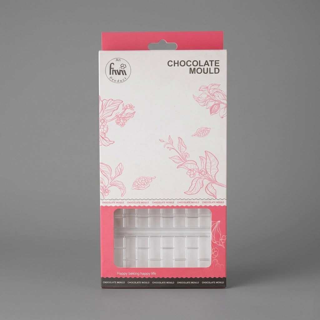 Premium Polycarbonate Chocolate Bar Mold (4 Cavity) – Brick Pattern