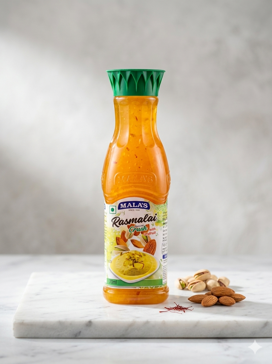 Mala’s Rasmalai Crush – 70ml | Rich Indian Dessert Flavouring Syrup
