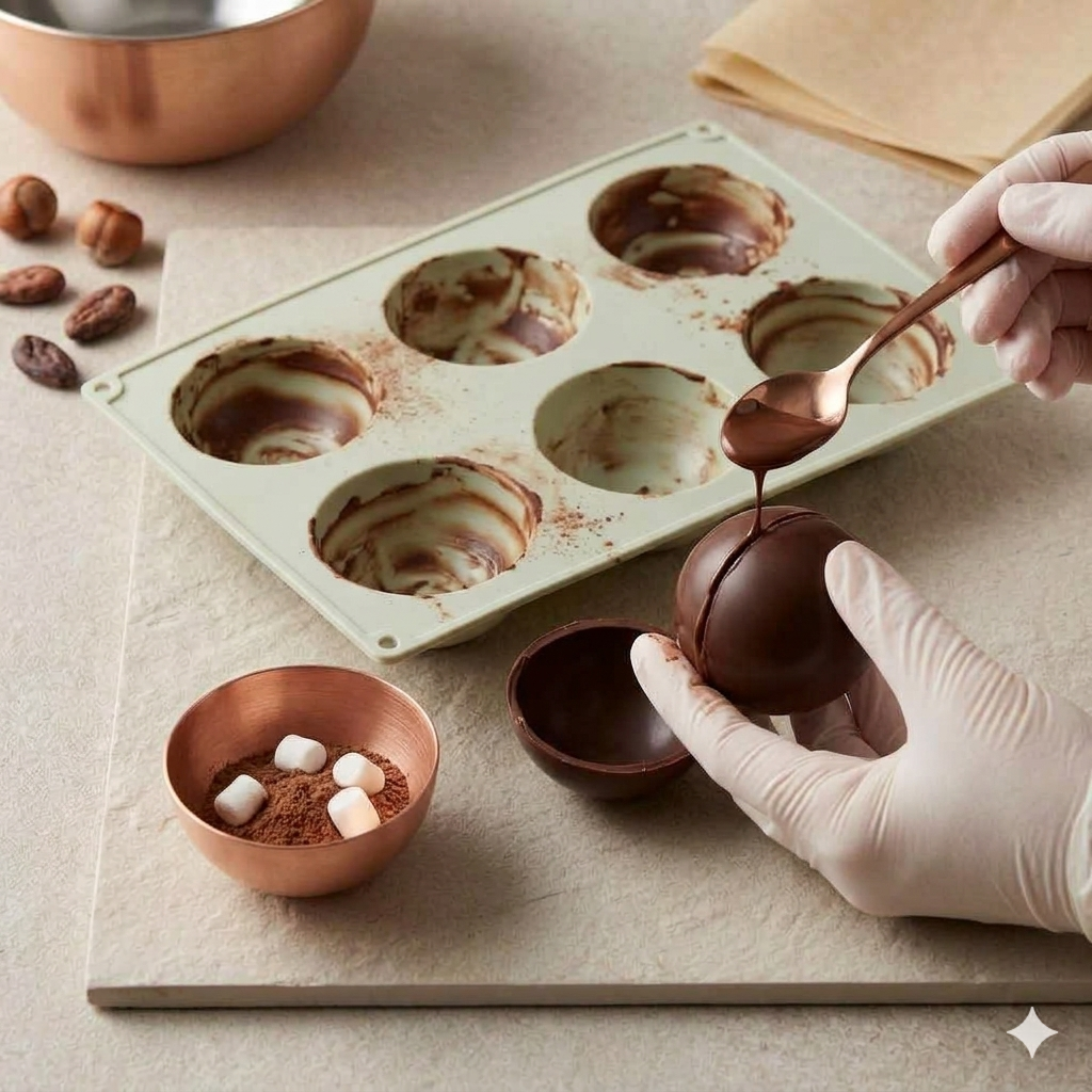 6 Cavity Hemisphere Silicone Chocolate Mold