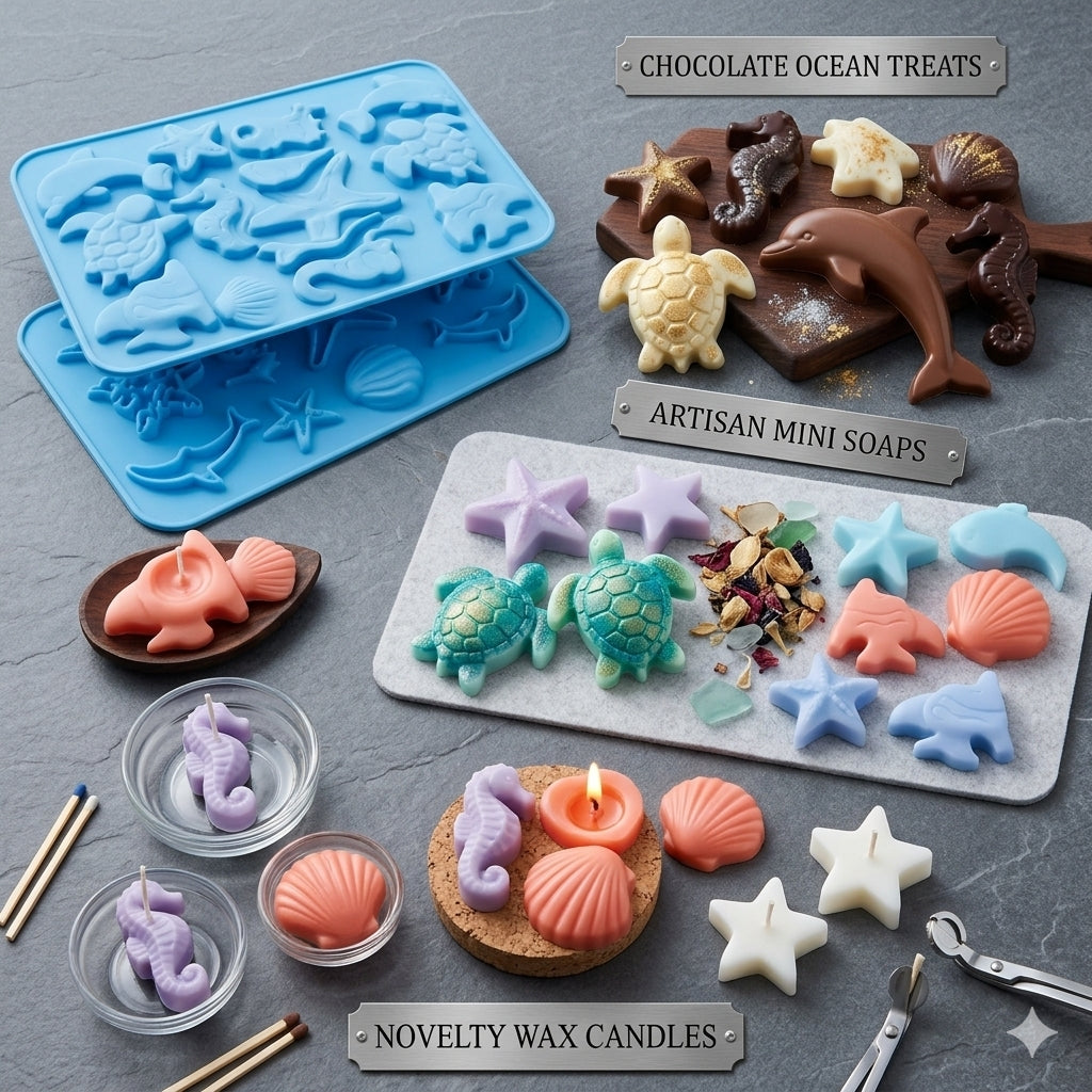 Silicone Sea Creature Chocolate Mold Tray