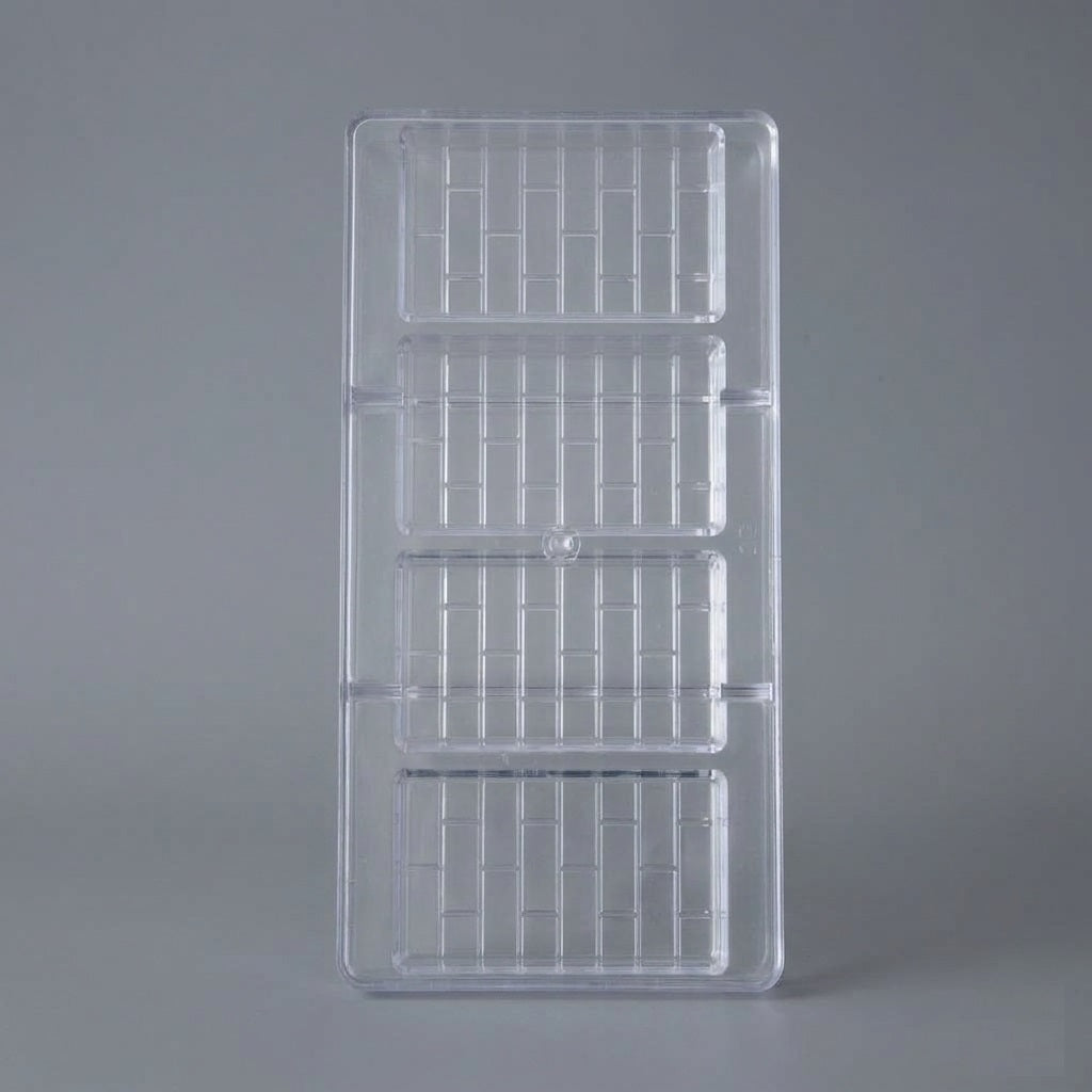 Premium Polycarbonate Chocolate Bar Mold (4 Cavity) – Brick Pattern