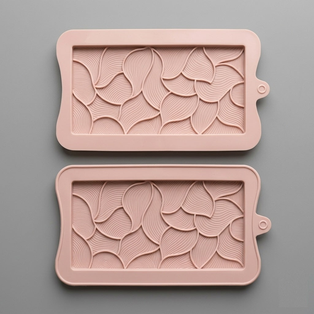 Abstract Petal and Line Texture Silicone Chocolate Bar