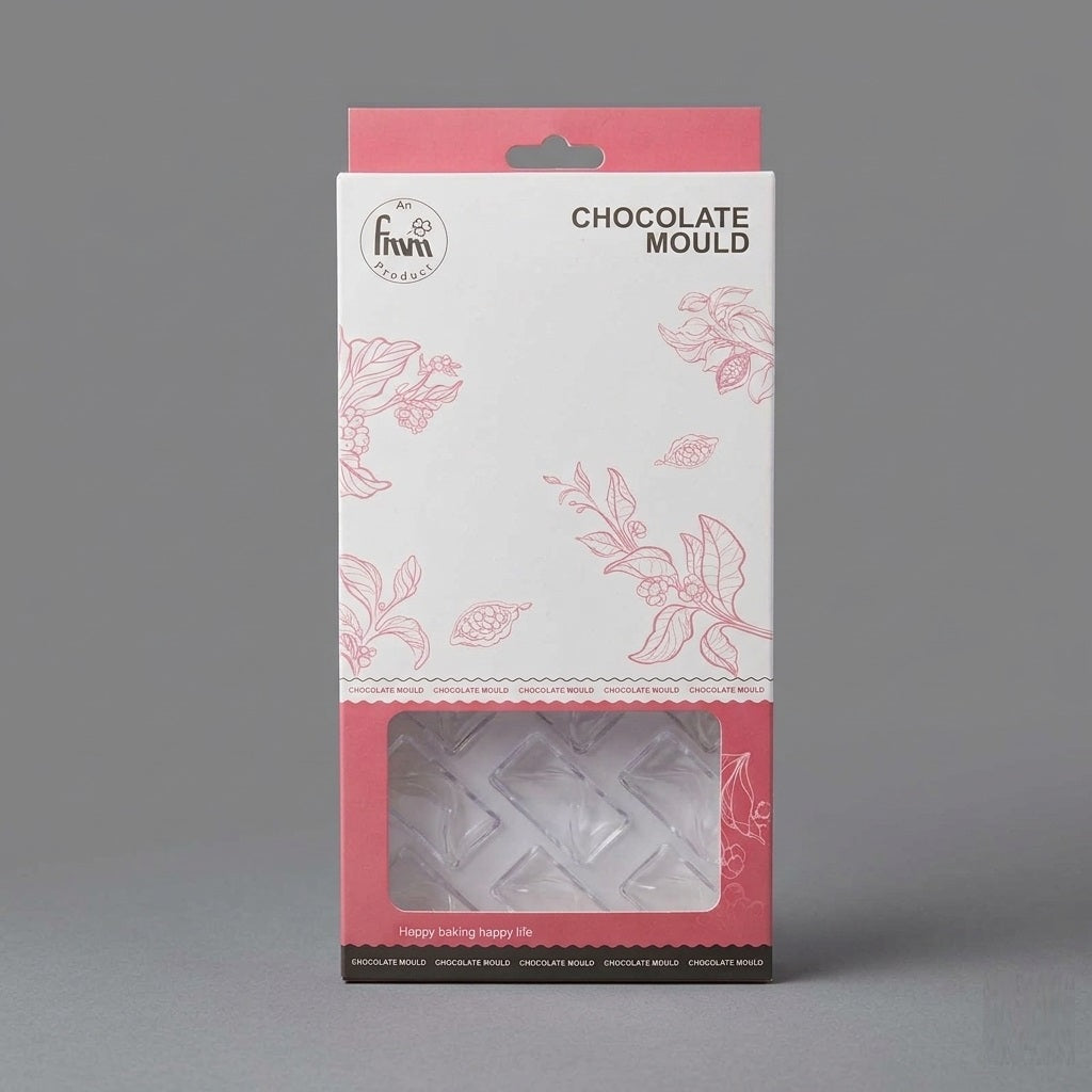 Premium Polycarbonate Diamond Rectangle Chocolate Mold (18 Cavity)
