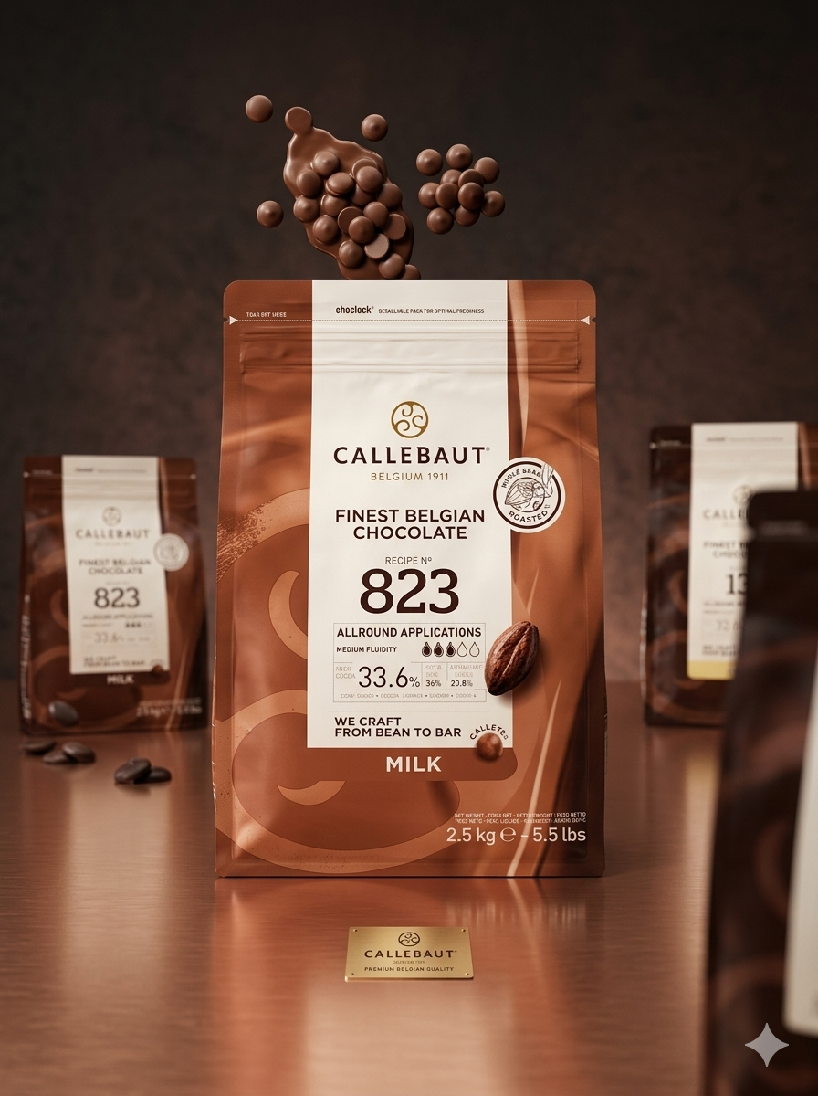 Callebaut 823 Finest Belgian Milk Chocolate – 33.6% Cocoa, 2.5 kg