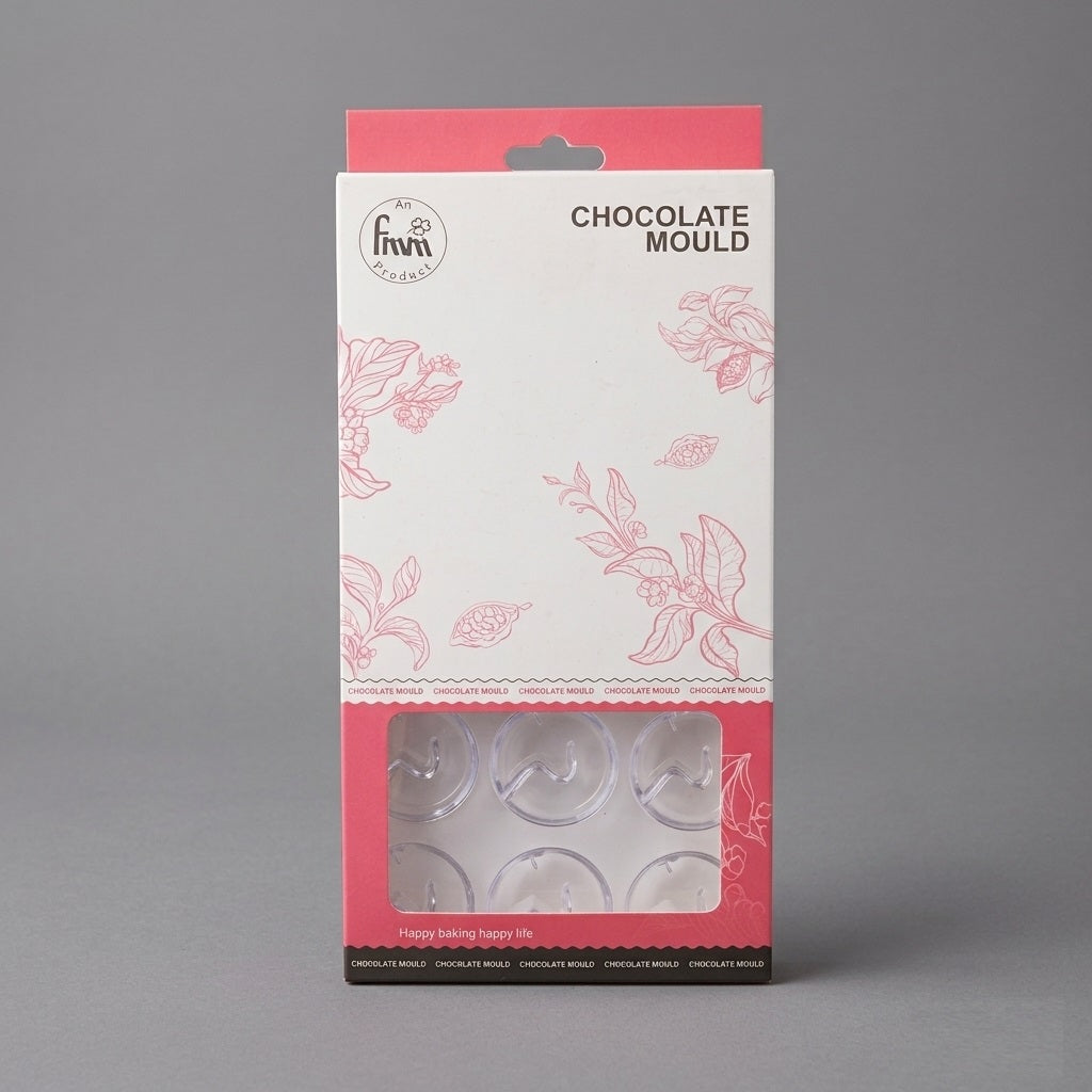 18-Cavity Round Swirl Chocolate Mold – Premium Polycarbonate Mold for Chocolates, Pralines, Truffles & Candy Making