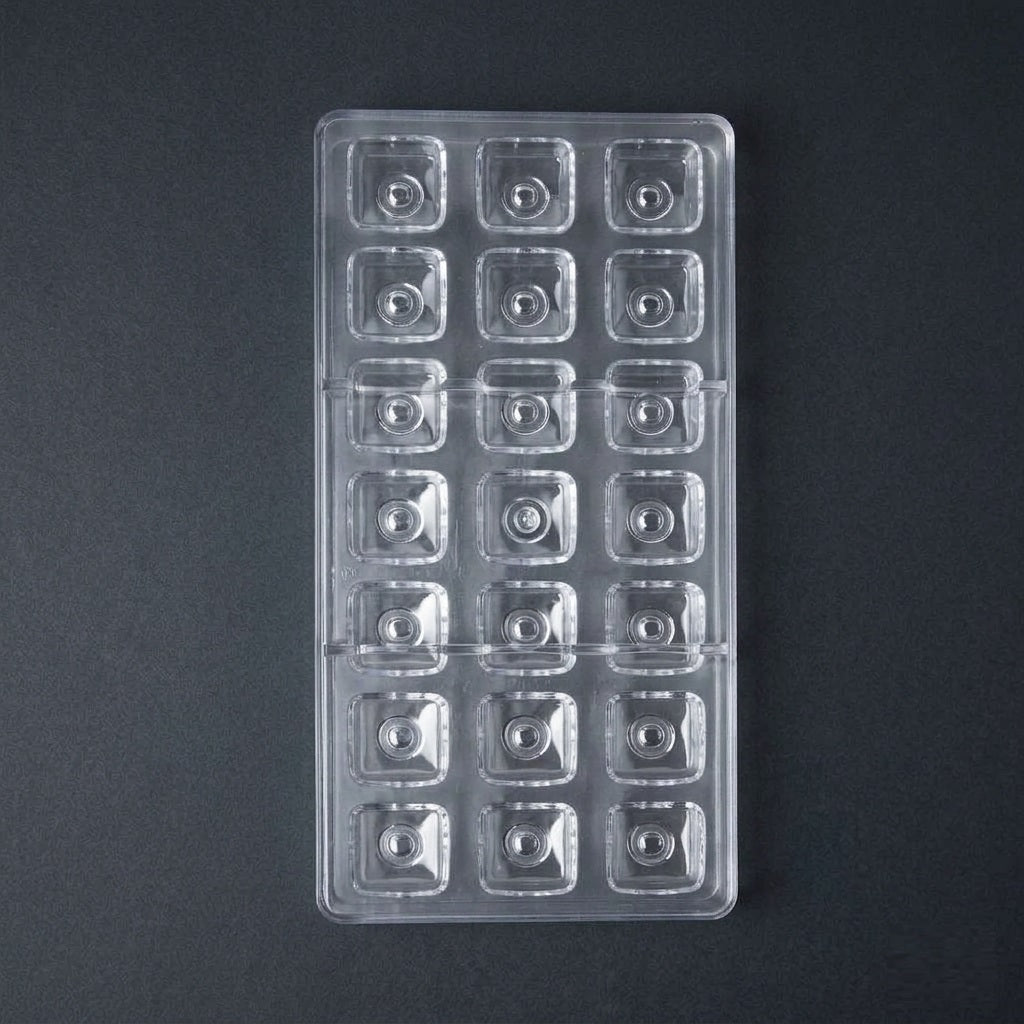 Premium Polycarbonate Square Chocolate Mold (18 Cavity)