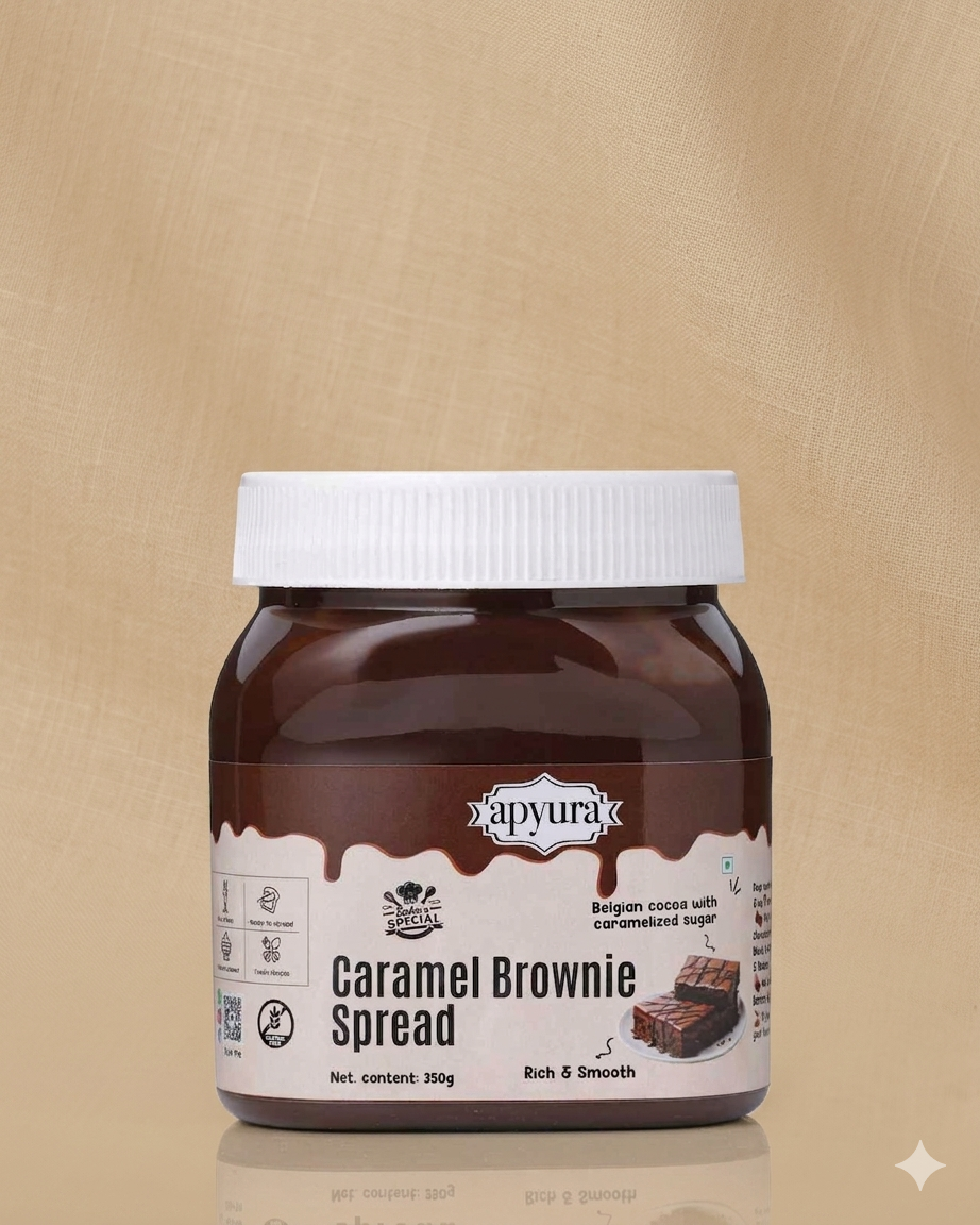Apyura Caramel Brownie Spread & Filling | Chocolate Caramel Dessert Spread