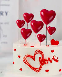 Red Faux Heart Toppers for Cake Decoration (20 Pcs)