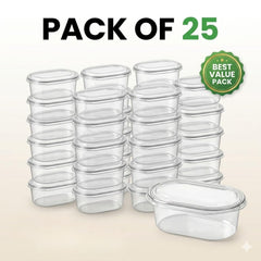 Clear Oval Dessert Boxes with Lid (Pack of 25) | Disposable Leak-Proof Dessert Containers for Tiramisu, Pudding, Mousse, Cake | Transparent Boxes (Oval, Set Of 25)