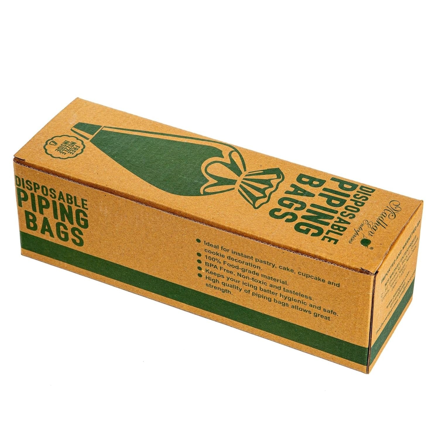 Disposable Piping Bags 16 Inch (Pack of 100) with Dispenser Box for Cake Decorating