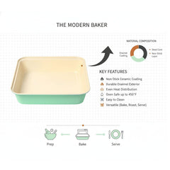Premium Non-Stick Square Baking Pan | 9-Inch Cake Tin for Oven Baking | Ideal for Brownies, Cakes, Lasagna & Desserts | Baking Tray