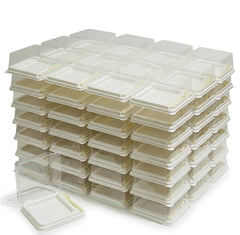 Clear Square Dessert Boxes with Lid (Pack of 25) | Disposable Leak-Proof Dessert Containers for Tiramisu, Pudding, Mousse, Cake | Transparent Boxes (Square Pack of 12)