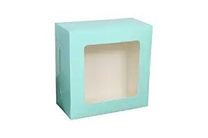 Mint Green Window Cake Box for 1 Kg Cake (8×8×5 Inch) – Pack of 12