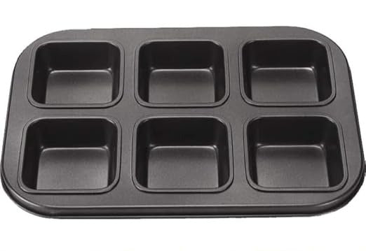 6 Cup Non-Stick Square Muffin Baking Tray