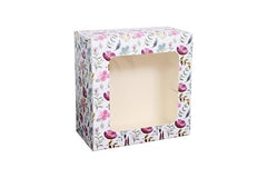 Floral Window Cake Box for 1 Kg Cake (10×10×5 Inch) – Pack of 12