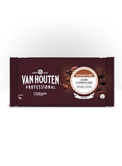 Van Houten Intense Dark Compound Chocolate Slab 1kg | Premium Dark Chocolate Compound for Baking & Desserts