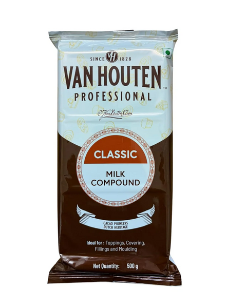 Van Houten Classic Milk Compound Chocolate Slab 500g | Premium Milk Chocolate Compound for Baking & Desserts