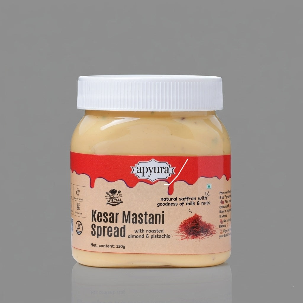 Kesar Apyura Kesar Mastani Spread & Filling –| Royal Saffron Milkshake Flavour for Cakes, Desserts & Beverages