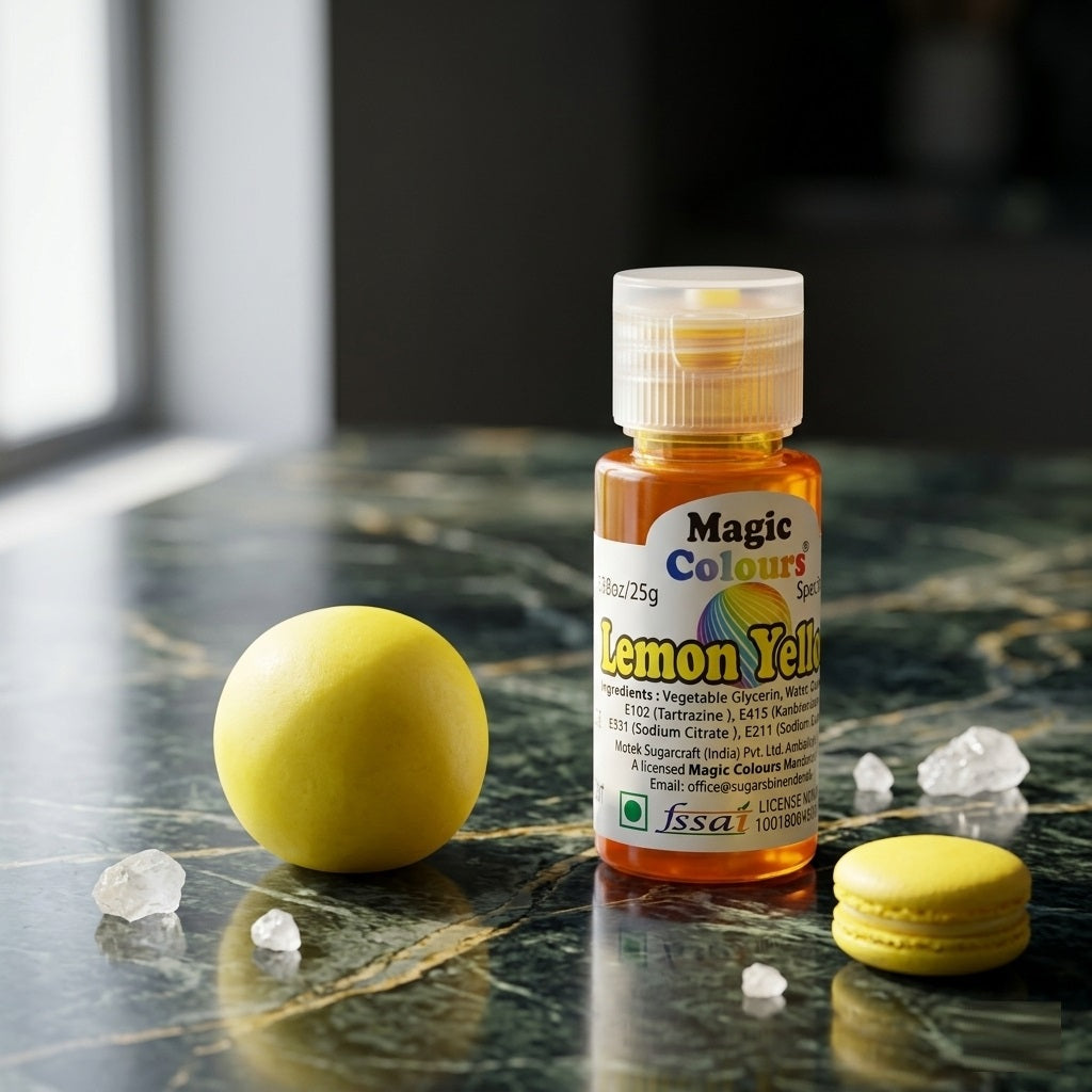 Magic Colours Spectral Gel Food Colour – Lemon Yellow, 25g | Highly Concentrated Edible Gel Colour for Cakes, Fondant, Buttercream & Icing