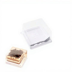 12 PCS White Transparent Small Cheese Cake Box with Fork and Lid, Size 4.5x4.5 Inch Height 2.7 Inch, Desserts, Mousses, Pudding, Containers, Bakery Packaging DIY Mini Gift Box, Festivals Food Packing