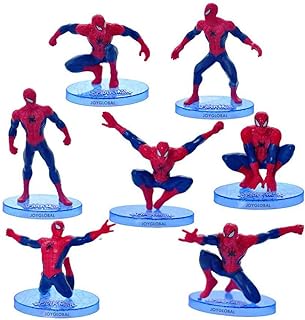 Ultimate Spider Man Birthday Cake Decorating Topper ,  Superhero Toy , 7 Figure Spiderman Set Birthday Party Cupcakes