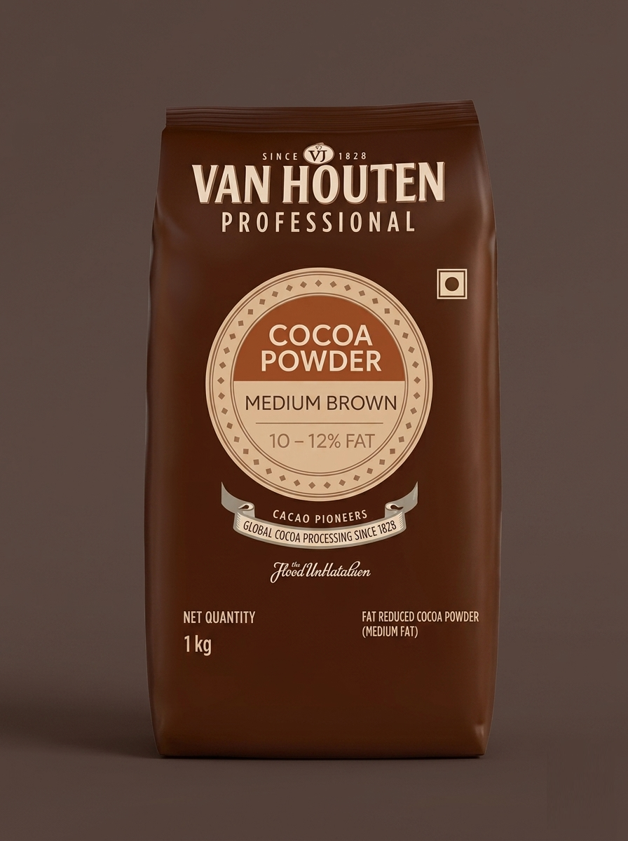Van Houten Cocoa Powder || 1kg - Medium Brown || Original Dutch Processed - Unsweetened || 100% Cocoa Beans ||MRP 1195/-RS PER KG