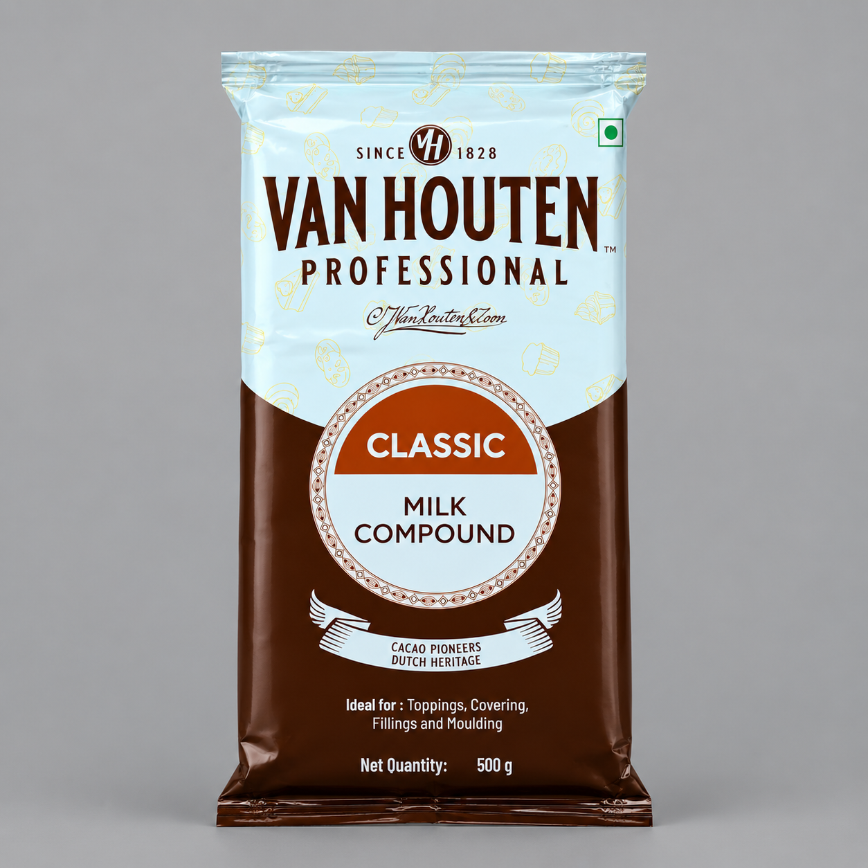 Van Houten Classic Milk Compound Chocolate Slab 500g | Premium Milk Chocolate Compound for Baking & Desserts