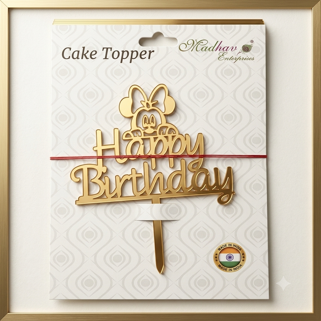 Minnie Theme Acrylic Cake Topper